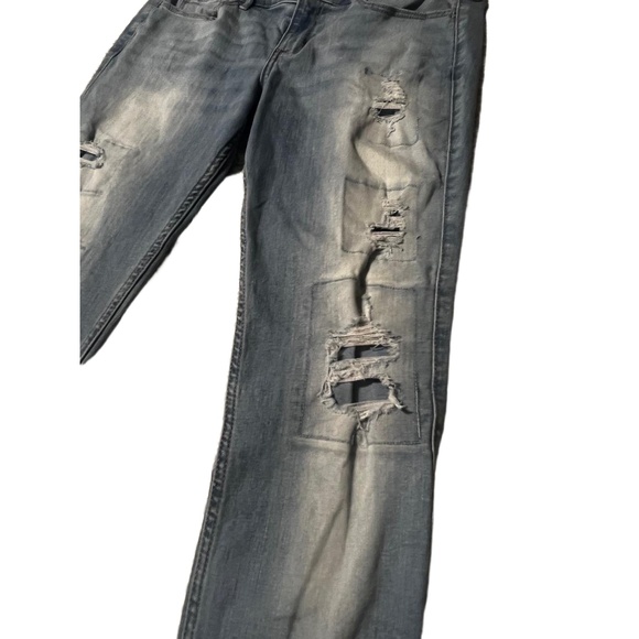 Hollister Jeans Low Rise Super Skinny W30 Light Wash Blue Distressed Ripped - Picture 3 of 8